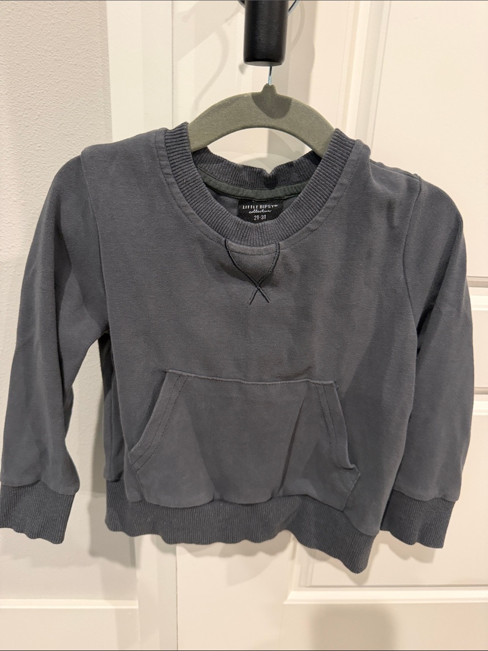 Little Bipsy Kids' Slate-Gray Long Sleeve Crewneck Sweatshirt
